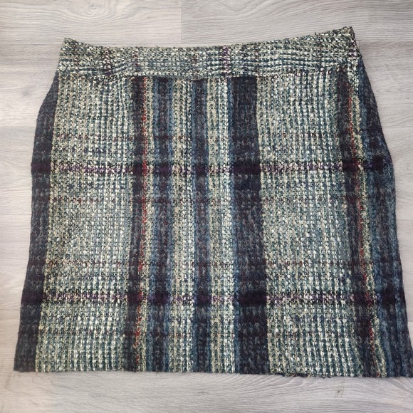 Lands' End 20W Plus Size Tweed Plaid Wool Blend Skirt Career Lined Mini Warm - Picture 1 of 10